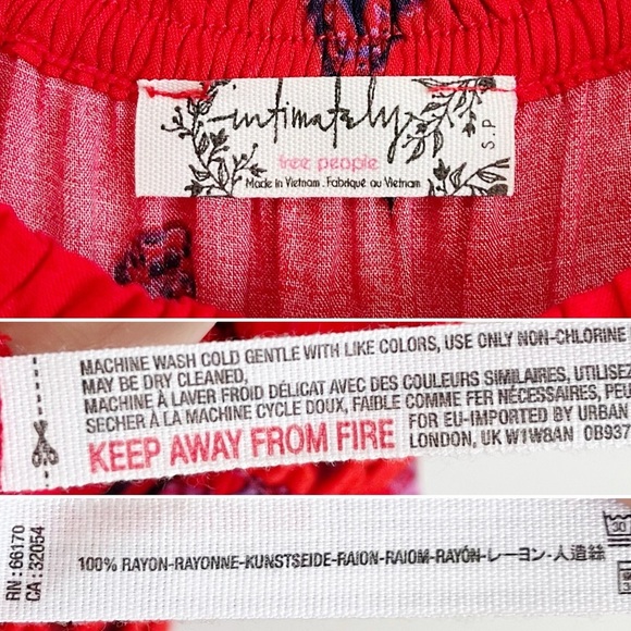 BOGO! Free People Intimately Free Talk To Me Tiered Slip Dress Red Small - Picture 8 of 9
